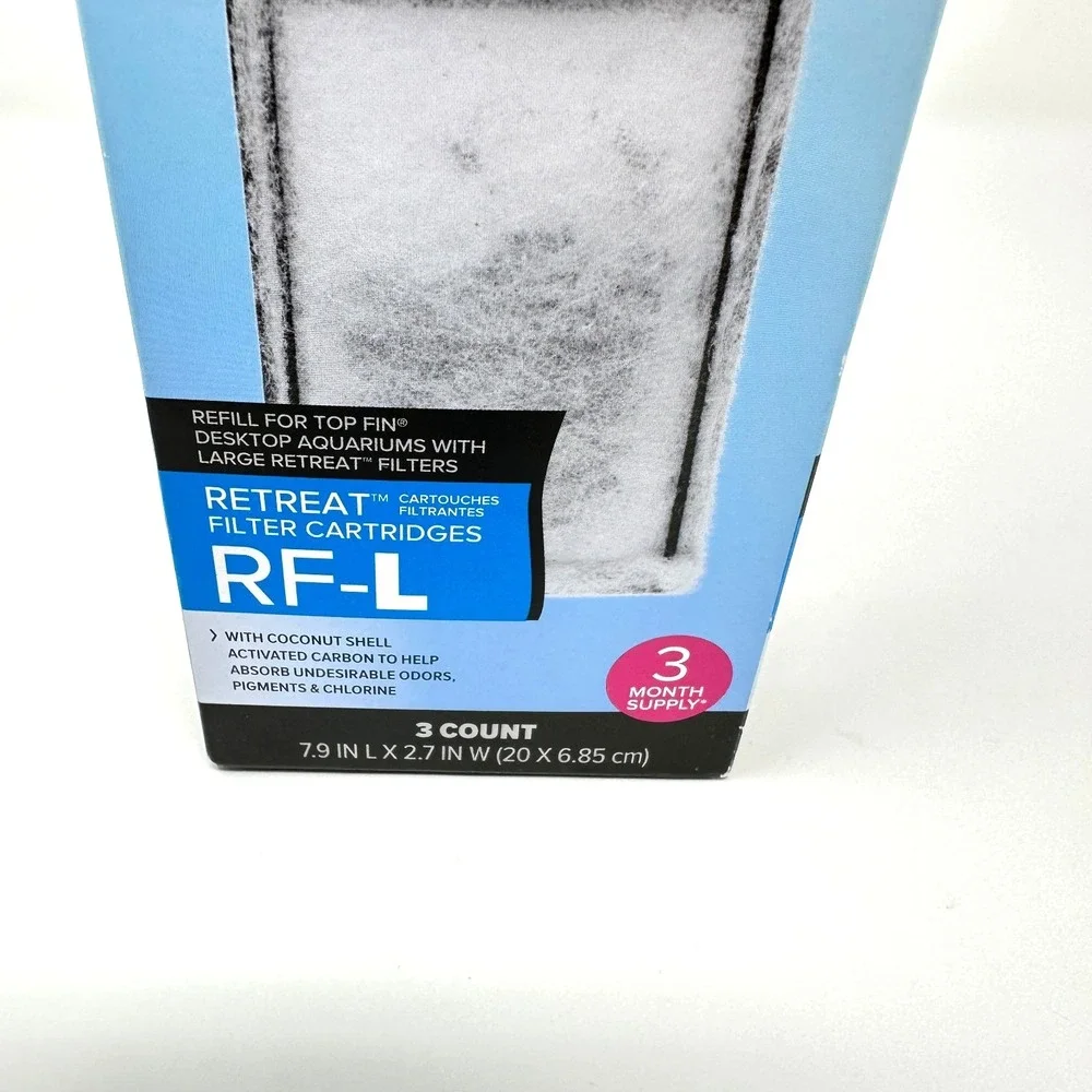 Top Fin RF-L Large Retreat Aquarium Carbon Filter Cartridges 3-Pack NEW